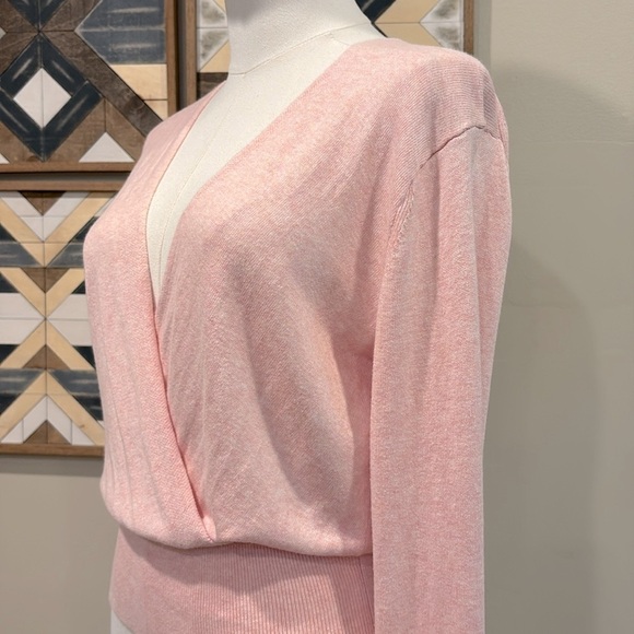 Lululemon Crossover Ribbed Waist Sweater Cotton Cashmere Heathered Dew Pink 4 - Picture 4 of 9